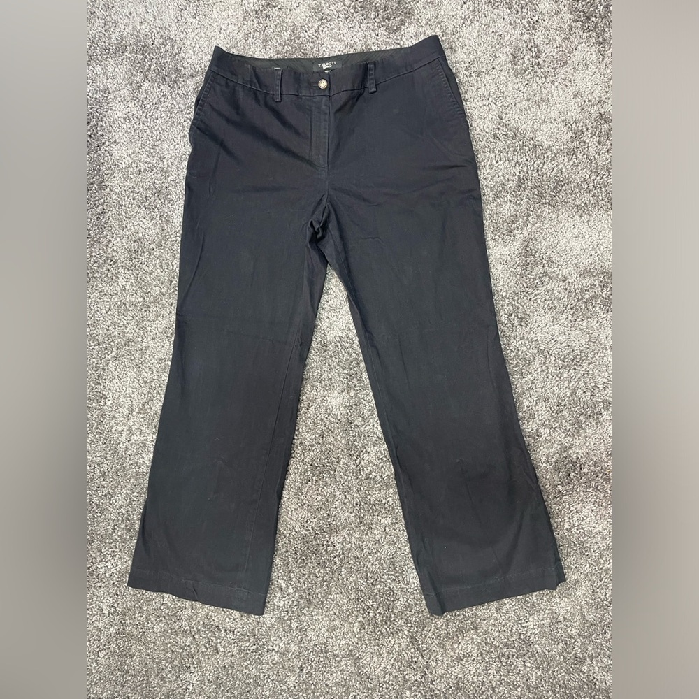 Talbots signature Flare wide black cotton blend pants women’s size 14